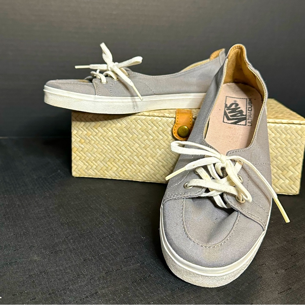 Vans Women’s Palisades SF Ultracush Low Top Lace Up Gray‎ White Shoes Si…